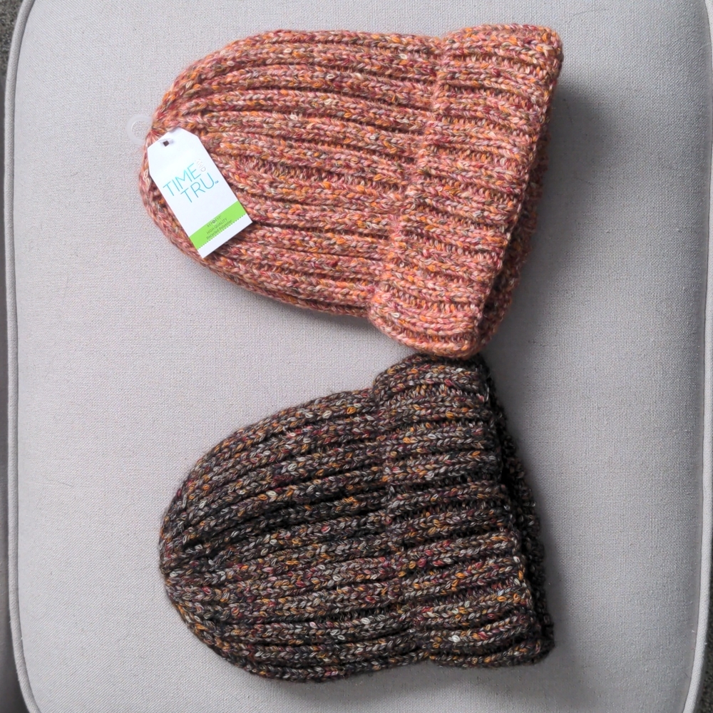 Bundle of 2 Time and Tru Faux Fur-lined Beanies